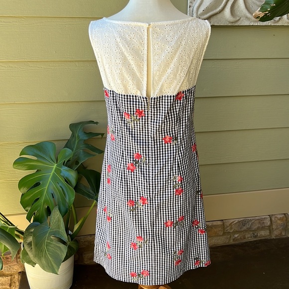 Karl Lagerfeld Floral Gingham Shift Dress - Picture 6 of 12